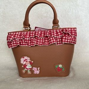 Strawberry Shortcake Gingham Basket Crossbody Bag